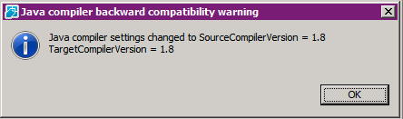 Java compiler backward compatibility warning
