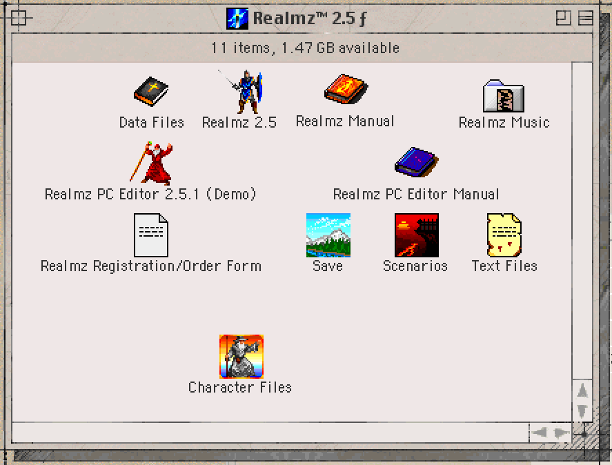 Screenshot of the Realmz 2.5 installation folder