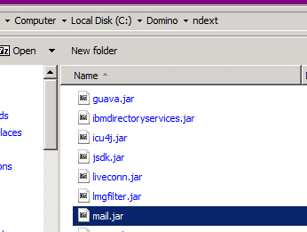 A screenshot of Domino's ndext directory