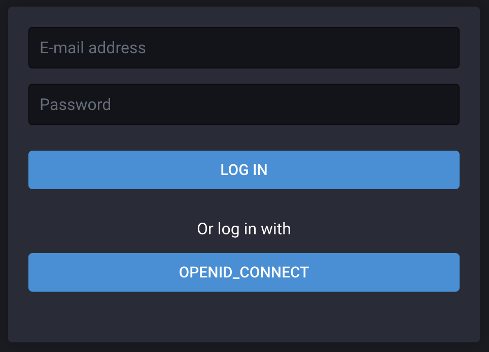 Screenshot of a Mastodon login form with OIDC configured